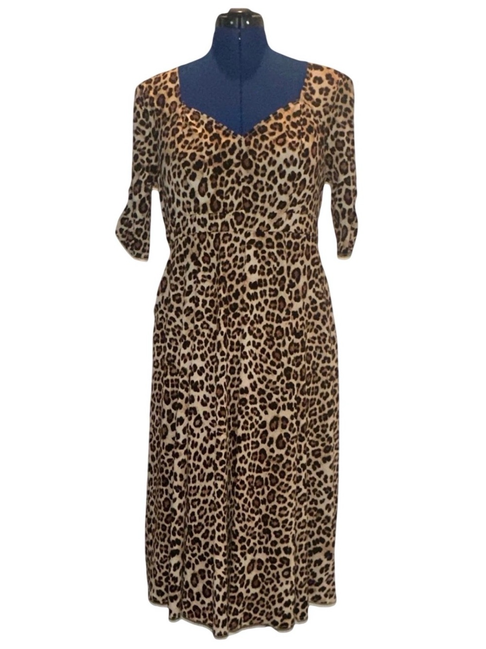 torrid Leopard-Print Midi Dress in Beige, Brown and Black